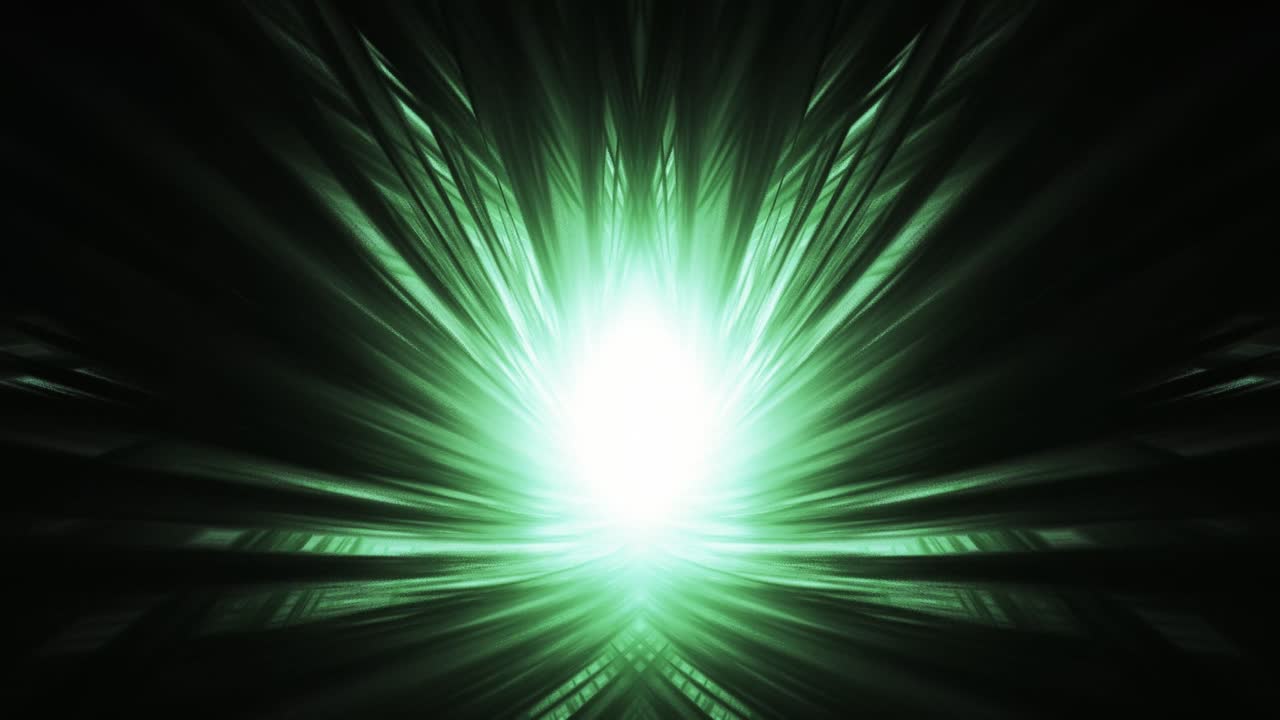 Abstract Seamless Loop Green And Black Neon With Psychedelic Movement