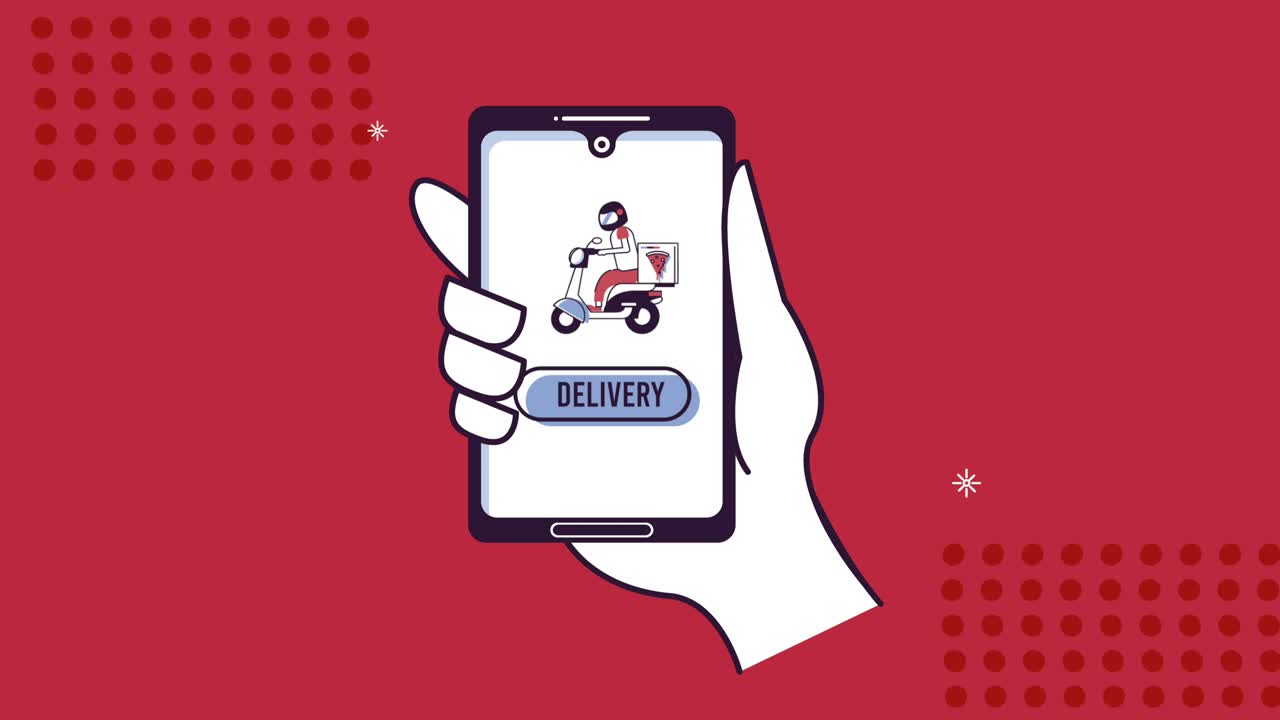 delivery food service in cellphone