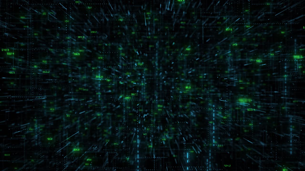 Cyber big data flow particles pattern digital neural network concept of ai artificial intelligence