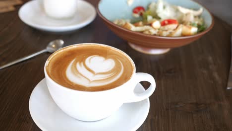 breakfast or lunch with latte art