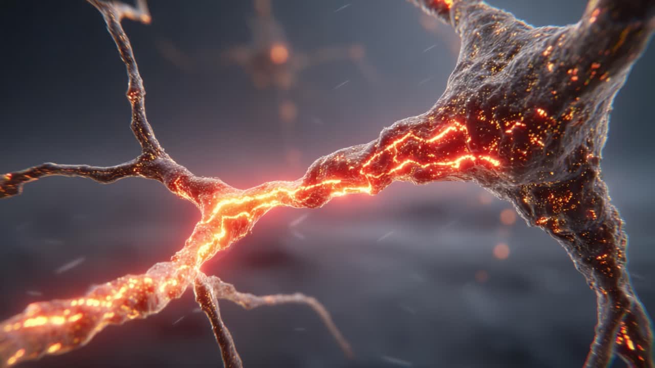 Dynamic Neuronal Connections: A Stunning Visualization of Neural Activity and Synapse Interaction Illuminated by Electromagnetic Pulses