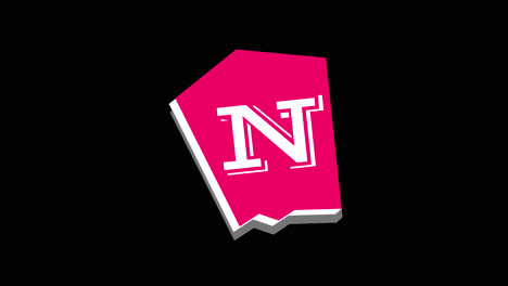 pink logo with letter n