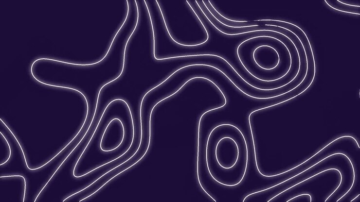 Animation af hvide former på en blå baggrund.