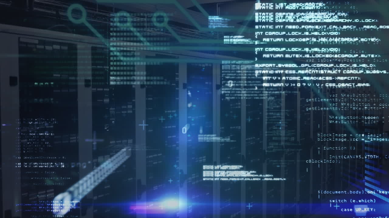 animación del procesamiento de datos a través de servidores