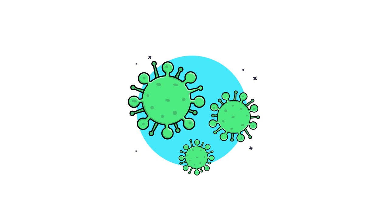 Animated Illustration of Green Virus Particles