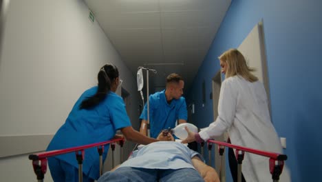 emergency medical response in hospital corridor