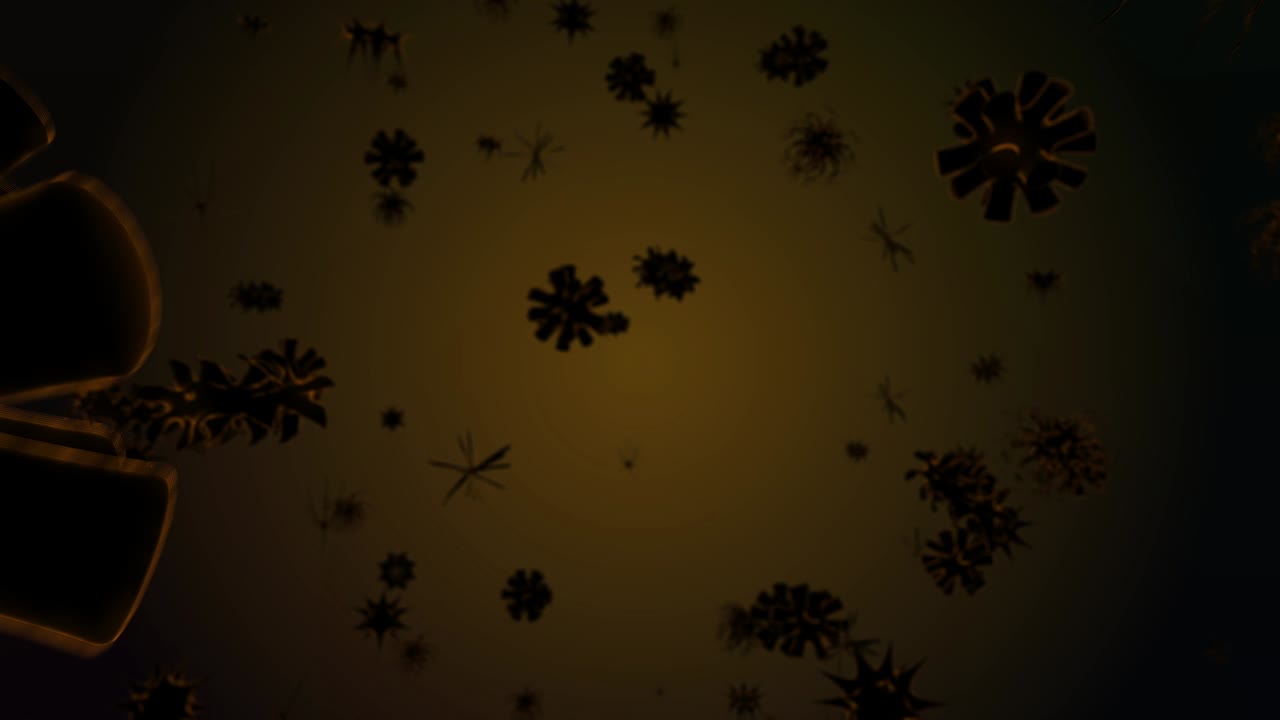 Fundo Animado 3D – Partículas Orgânicas Laranja Escuro
