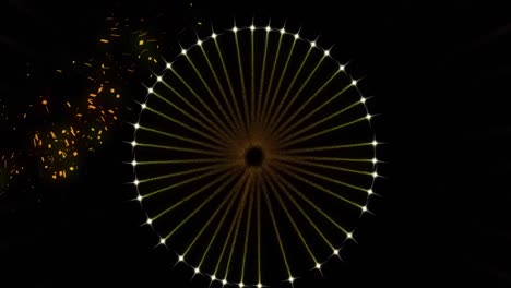 Animation of fireworks on black background