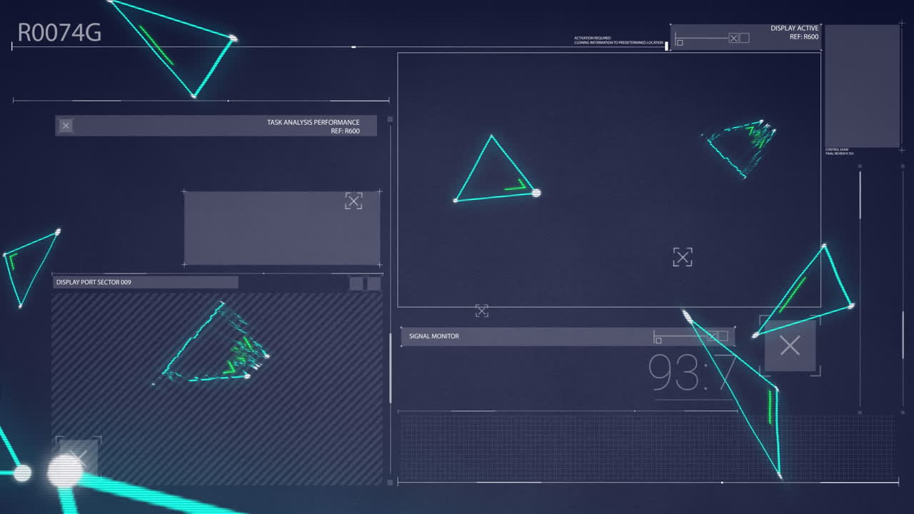Animation of digital computer interface screens scanning