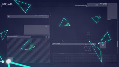 animación de las pantallas de la interfaz digital de la computadora escaneado