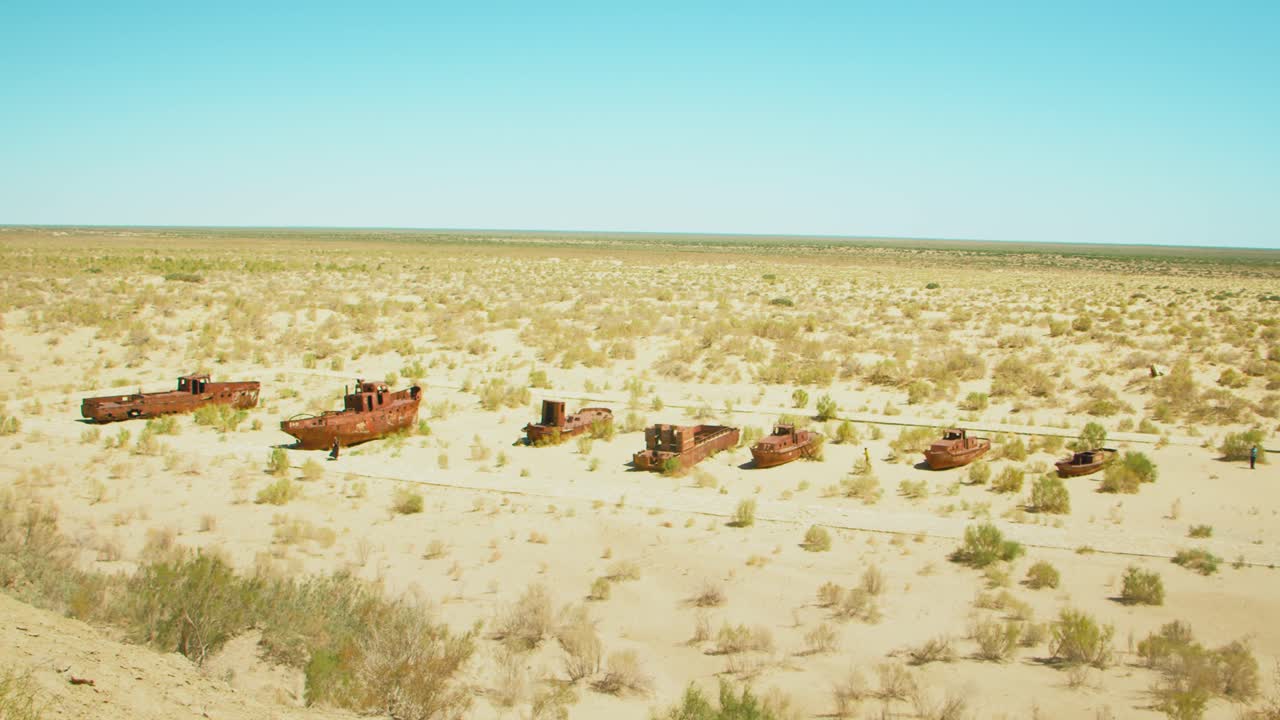 Aral Sea desert Sea Ships remains at Muynak Karakalpak Uzbekistan Soviet era 3 of 50