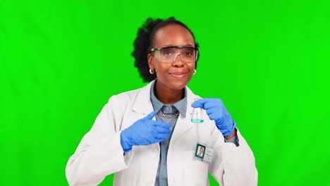 Chemical,-green-screen-and-female-scientist
