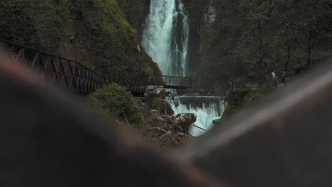view of cascading peguche waterfalls in otavalo