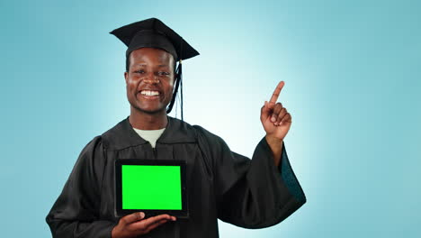 Hombre-Negro,-Pantalla-Verde-De-Tableta