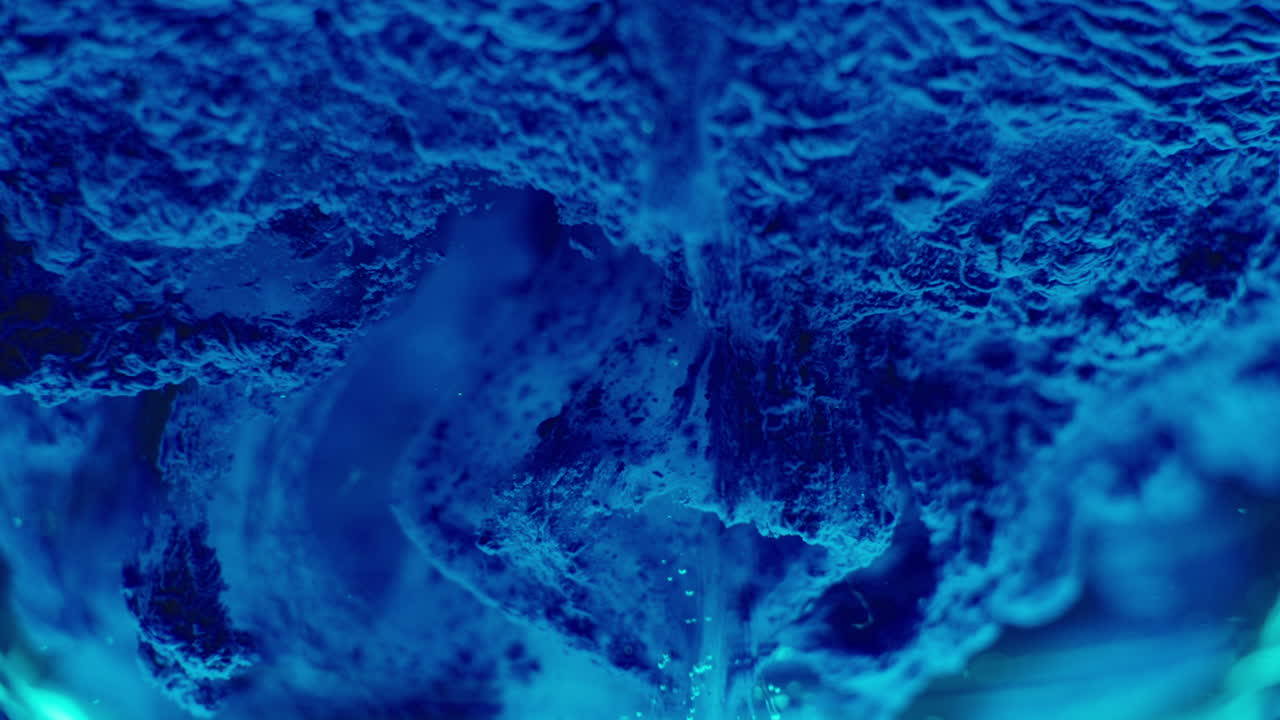 Abstract Blue Chemical Reaction