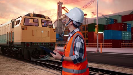 worker at train port location