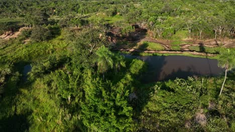 Aereial-drone-view-of-Bolivia-Jungle-countryside-near-Santa-Cruz-4k-high-resolution
