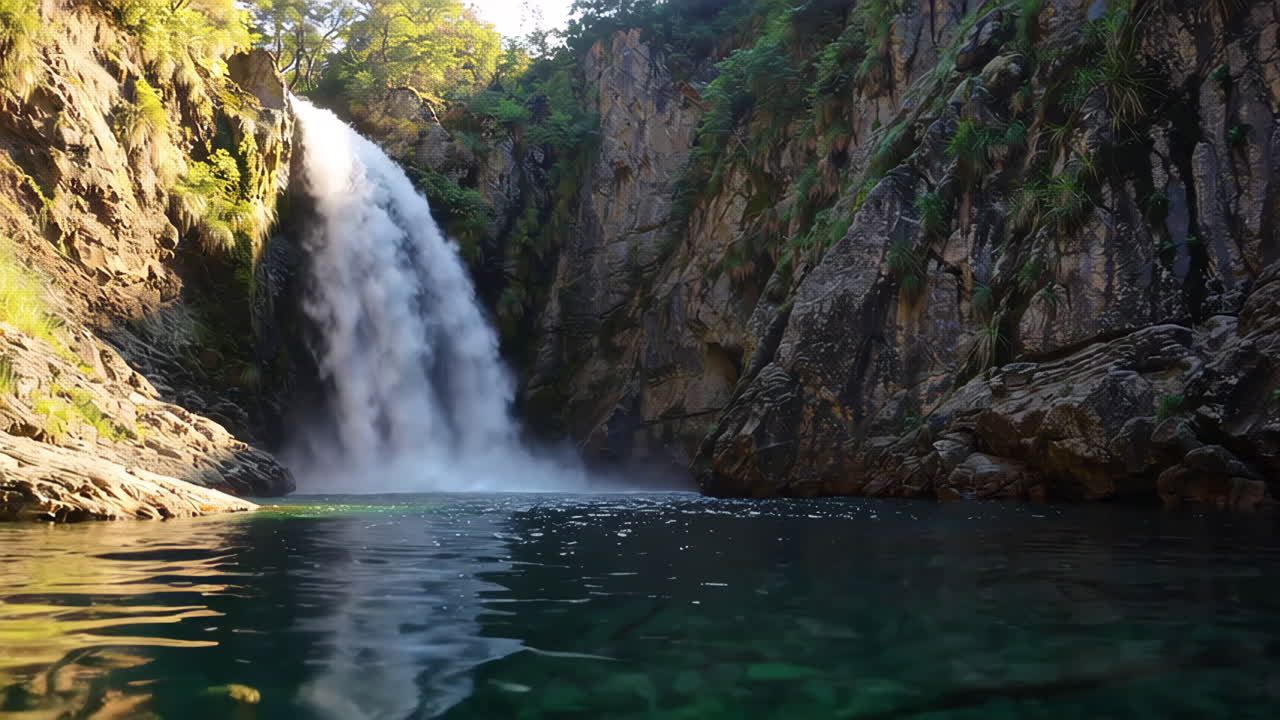 Yemyeşil Bir Ormanda Görkemli Şelale