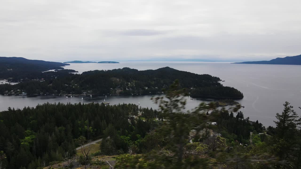 브리티시 컬럼비아에서 pendor 언덕 물 풍경의 조감도