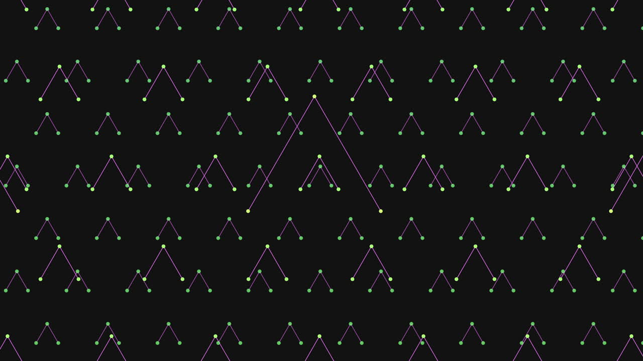 지그자그 삼각형과 격자 사각형은 검은색과 보라색 패턴을 형성합니다.