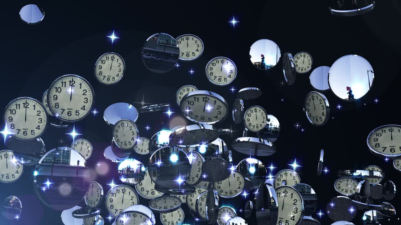 クロック・パーティクル・ループ (clock particle loop) のバックグラウンドアニメーション