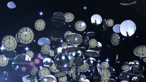 animación de fondo de bucle de partículas de reloj