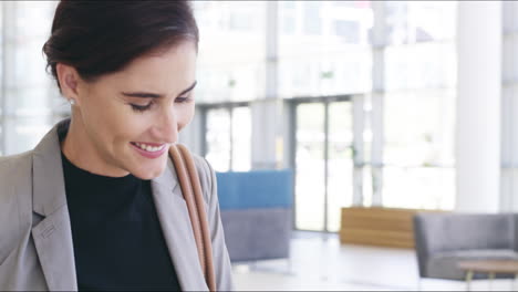 Thumbs-up,-business-woman-and-walking-for-success