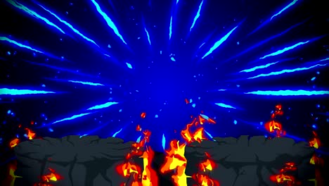 animación de fuego de dibujos animados. fondo de bucle de llama. competencia. juego de batalla.