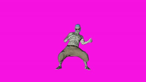 archibald - animación de personajes zombies bailando en fondo de color sólido - bucle