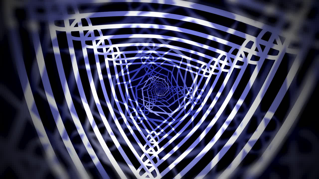matriz gráfica de movimiento rápido futurista con formas geométricas entrelazadas, sobre un fondo negro