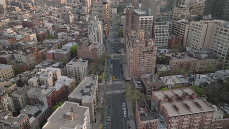 aerial view of low rise buildings in downtown new york city