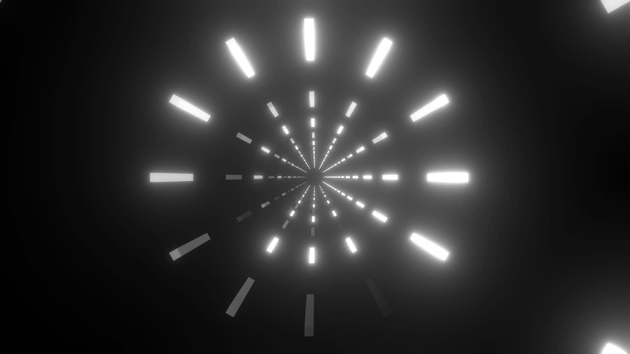 빛나는 선으로 추상적인 미래의 터널