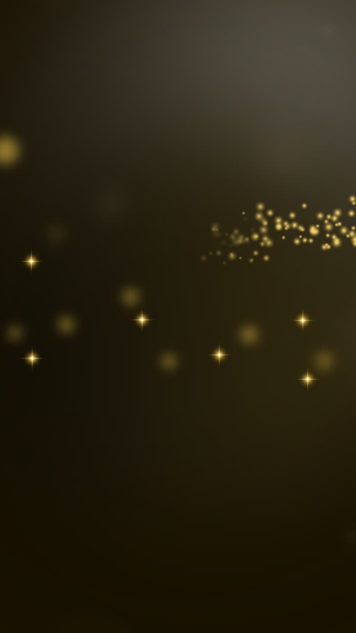 gráfico de movimiento de fondo bokeh con partículas doradas