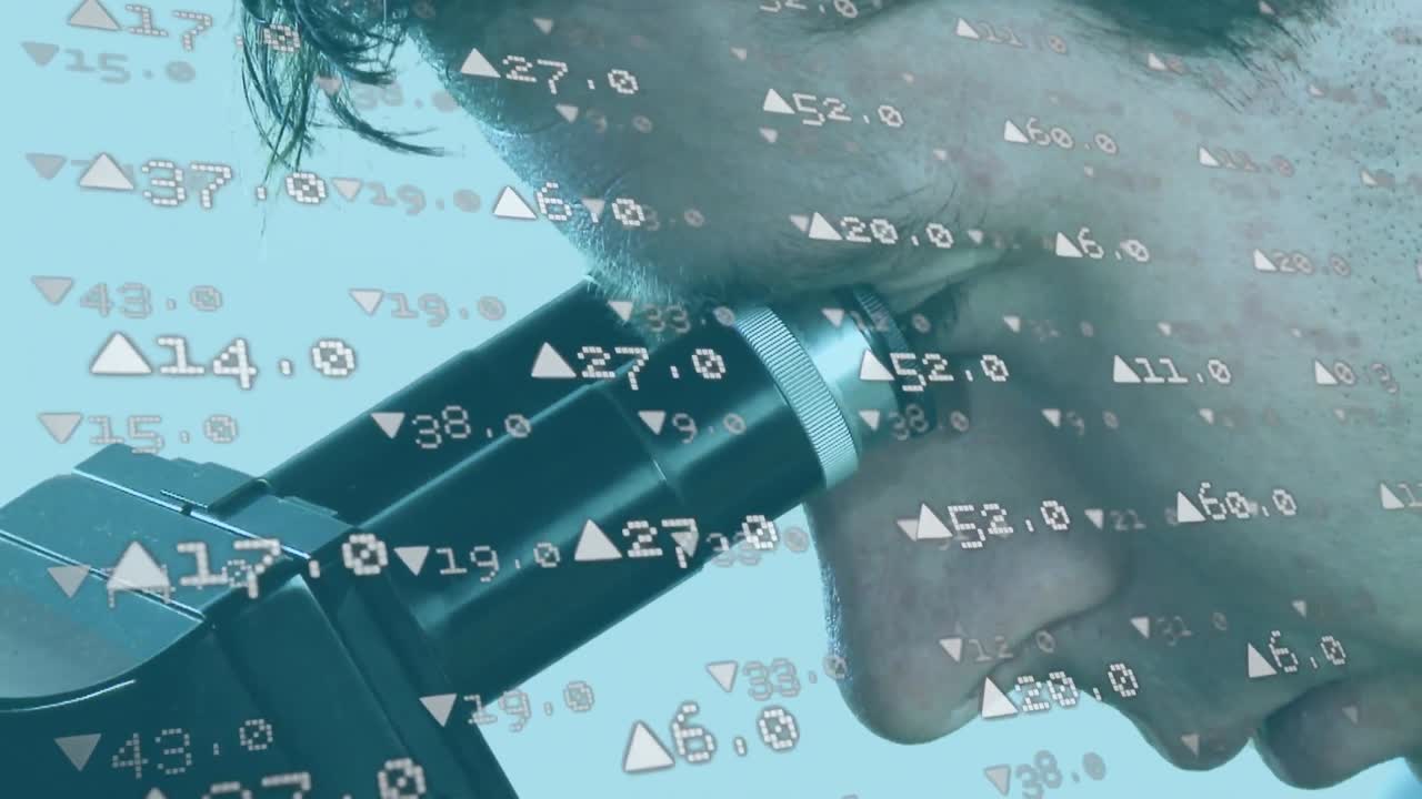 데이터 처리와 코로나19의 확산 배경에서 일하는 과학자