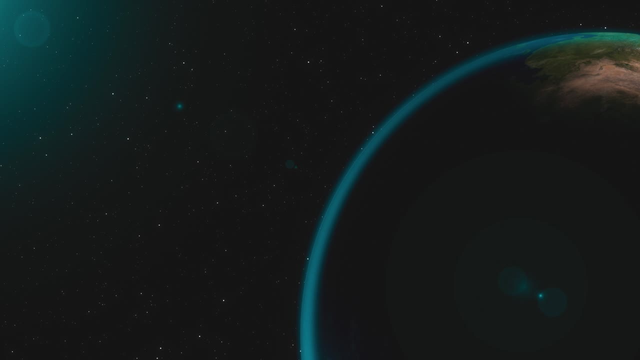 Planet Bumi Berotasi di Ruang Bintang Gelap