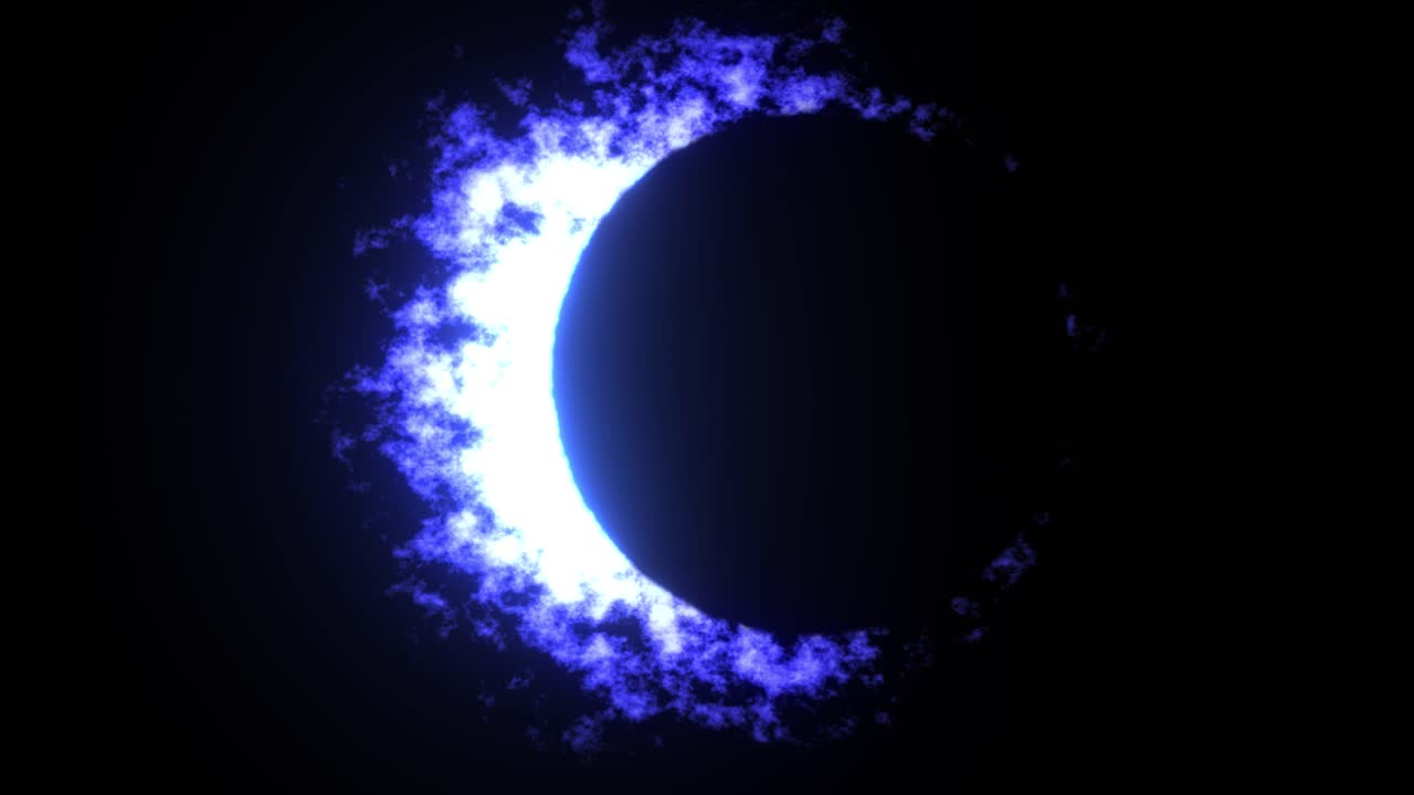 빛나는 불꽃으로 추상적인 일식