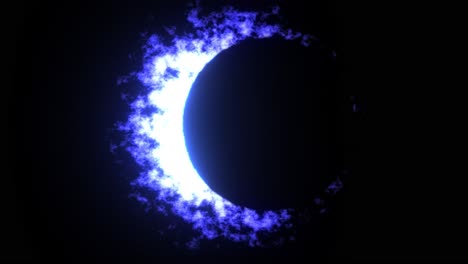 eclipse abstracto con llamas brillantes