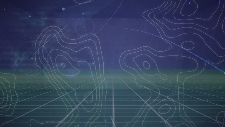 Animation of shapes moving over network of connections