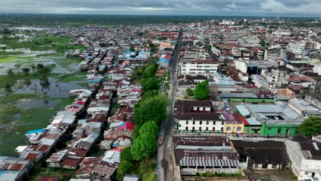 aerial view of iquitos, peru, also known as the capital of the peruvian amazon