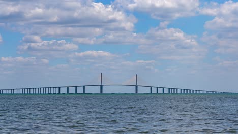 sunshine skyway bridge over the tampa bay in florida, united states