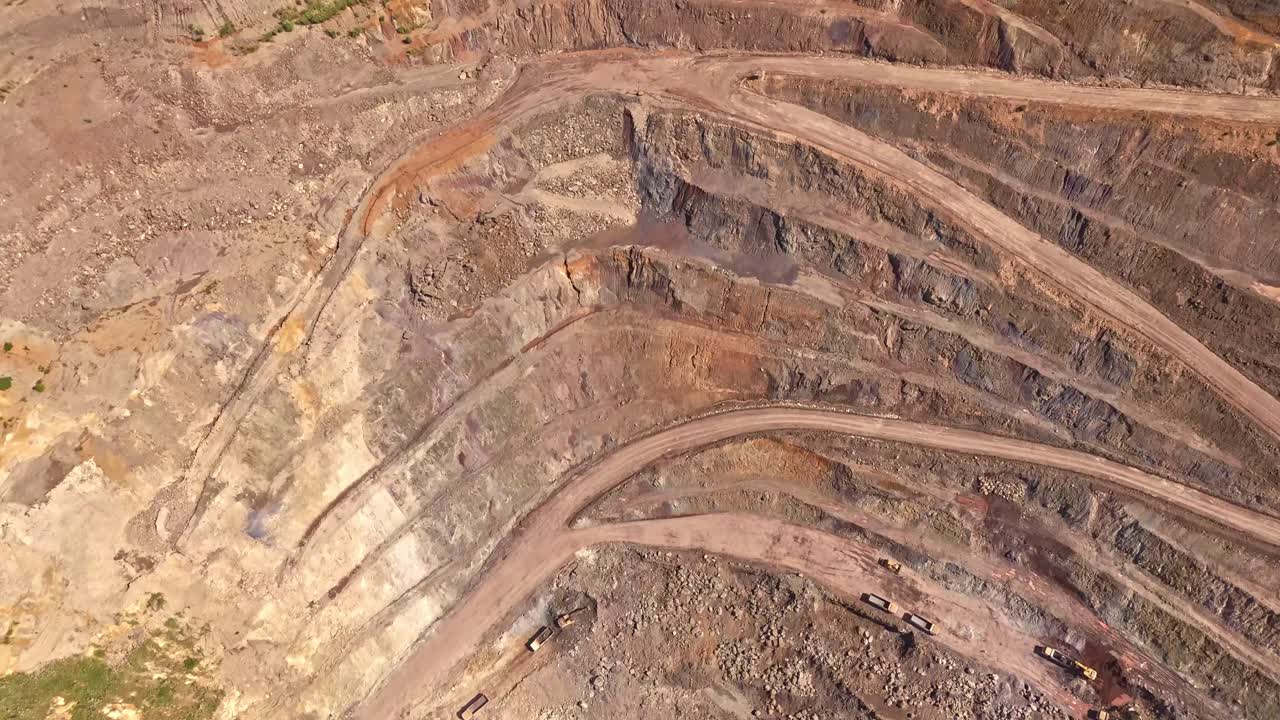 Open pit quarry for mining opencast mining silver ore mining work stripping and mining work shooting from a height