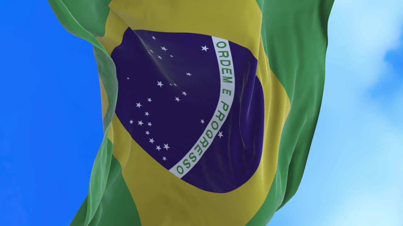 un bucle sin costuras de la bandera brasileña.