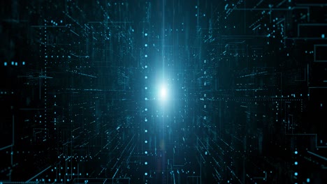 ciberespacio digital futurista, matriz de datos digitales que fluye e ilumina, conexión a internet de alta velocidad, proceso de análisis de datos movimiento fondo abstracto. bucle sin costuras 4k