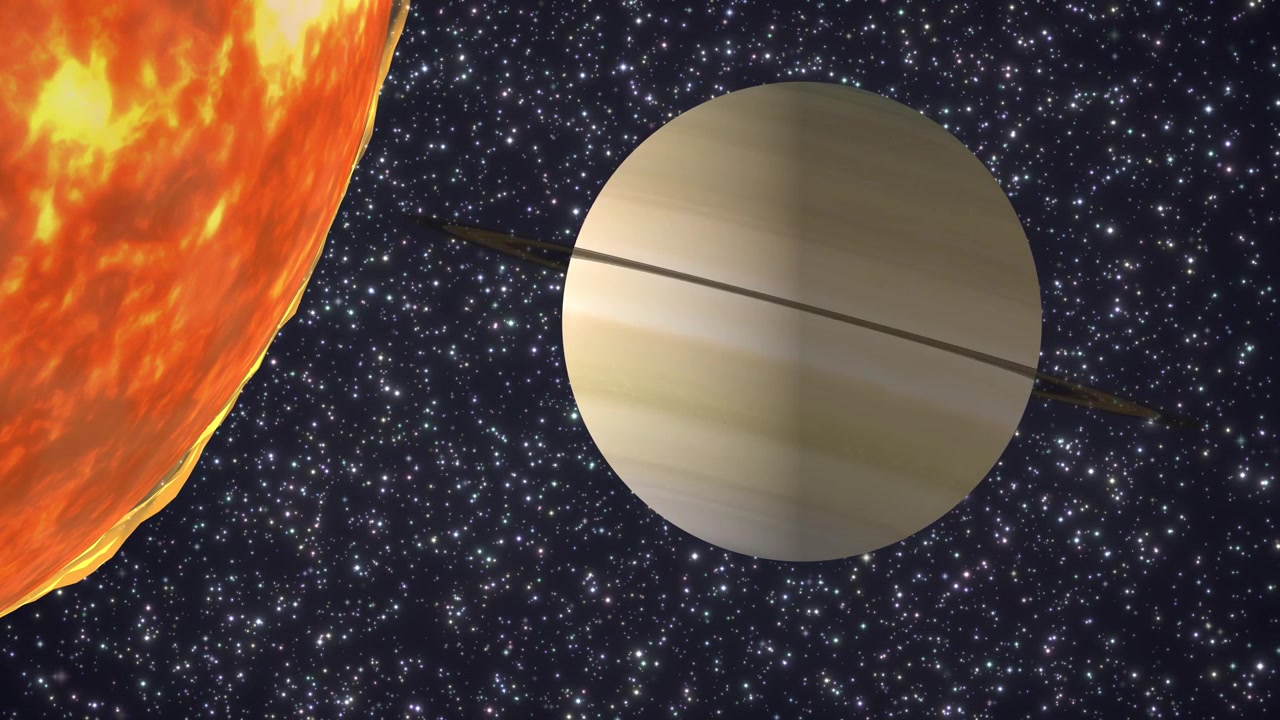 Saturn Orbiting Near the Sun in Deep Space