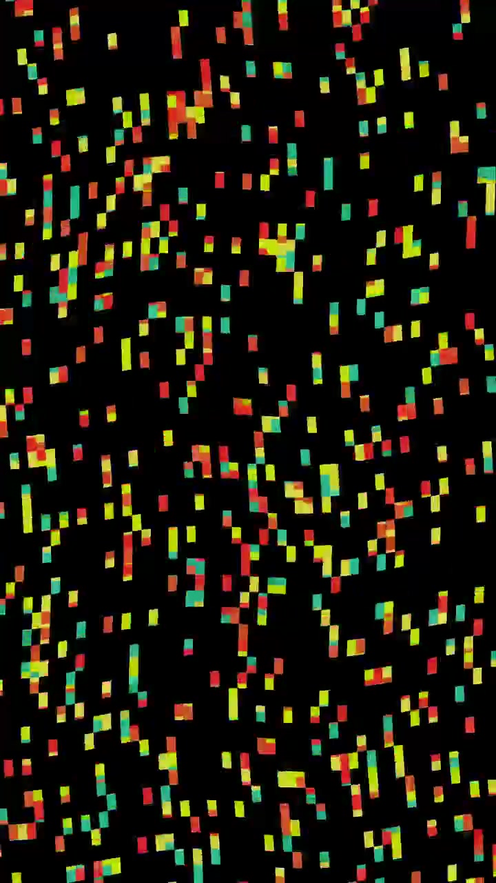 Abstract Digital Background with Floating Colorful Rectangles on Black