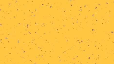 Digitale-Animation-Von-Brennendem-Papier-über-Weißem-Konfetti,-Das-Vor-Gelbem-Hintergrund-Fällt
