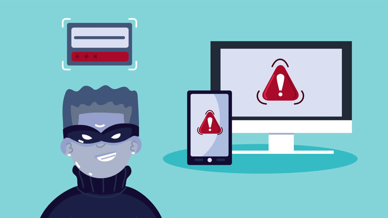 con el hacker de crimen cibernético de escritorio y teléfono inteligente