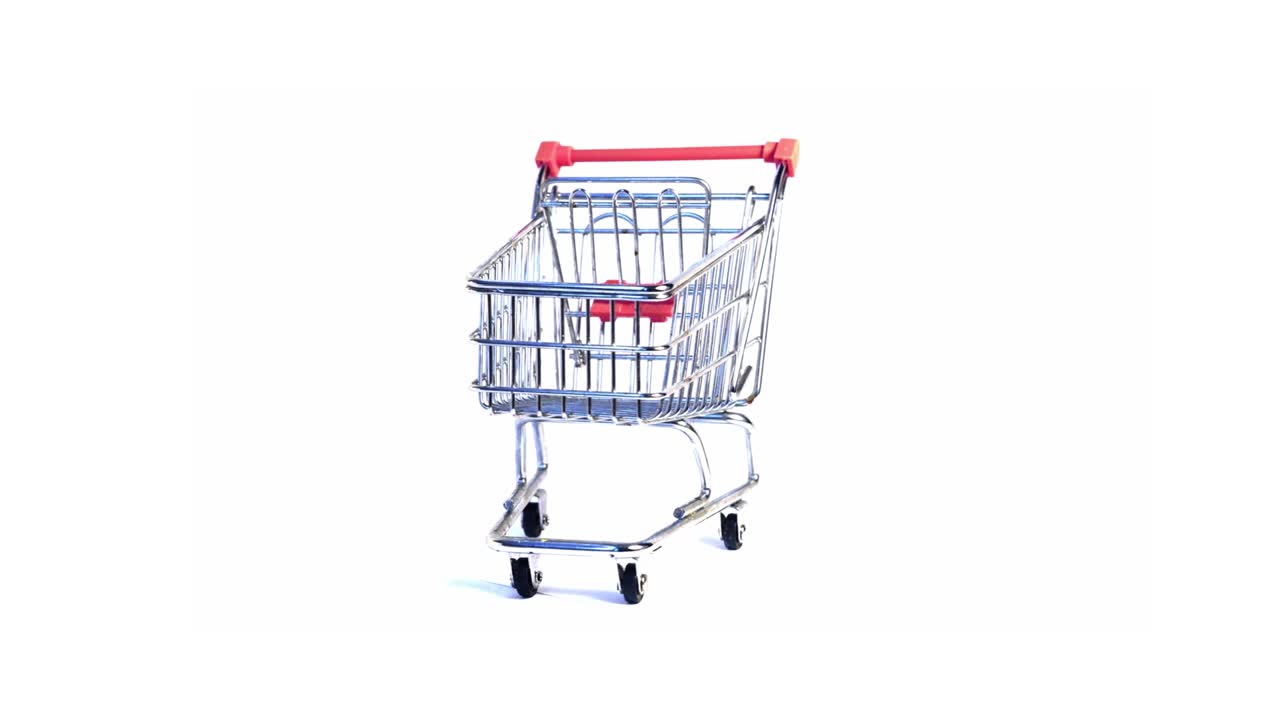 Carrello del supermercato rotante, carrello della spesa rotante per sito web di e-commerce