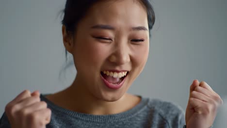 joyful expression: a young woman's delightful reaction captured in two frames, highlighting pure happiness and excitement in everyday life