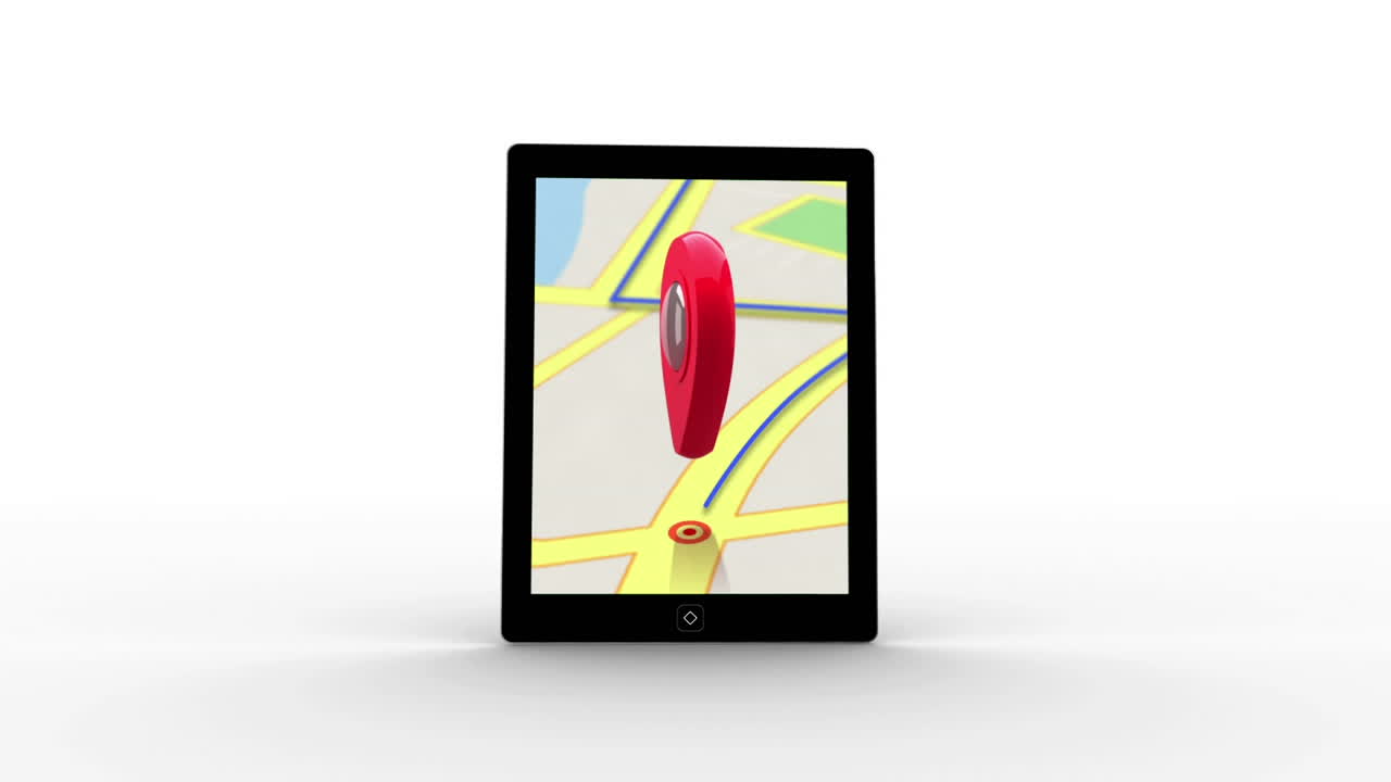 tableta con aplicación de mapas